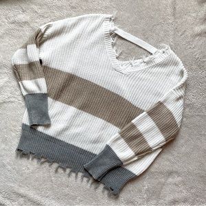 Moon & Madison Striped Sweater | Womens Size Large